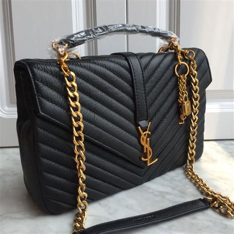 ysl college large black gold